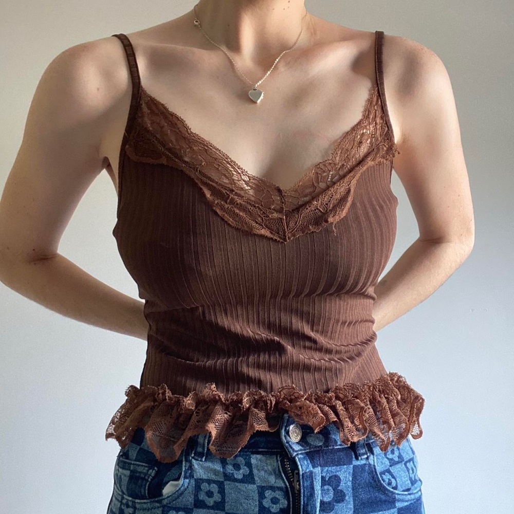 SHEIN Brown Lace top S